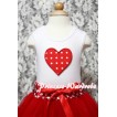 Minnie Dot Heart White Tank Top with Minnie Ruffles Red Bows TM177 