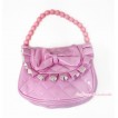Light Pink Bow Little Cute Handbag Petti Bag Purse CB152 