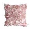 Light Pink 3D Rosettes Solid Color Home Sofa Cushion Cover HG016 
