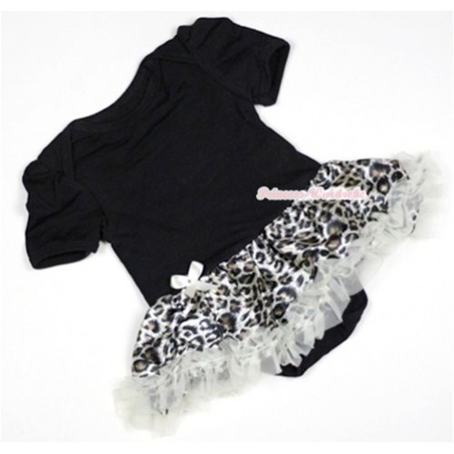 Black Baby Jumpsuit Cream White Leopard Pettiskirt JS452 