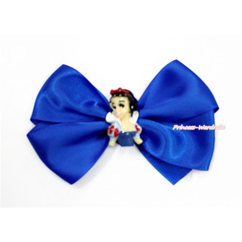 Snow White with Royal Blue Ribbon Bow Hair Clip H830 