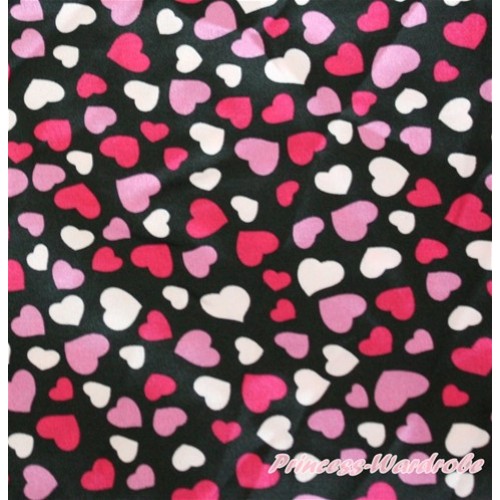 1 Yard Hot Light Pink Heart Print Satin Fabrics HG043 