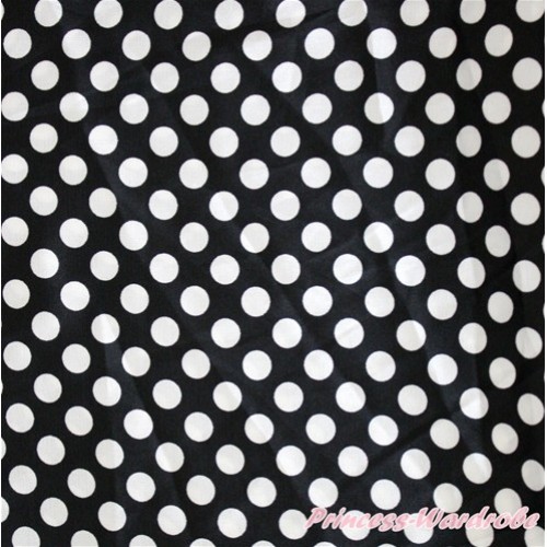 1 Yard Black White Dots Print Satin Fabrics HG052 