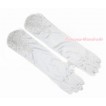 White Wedding Elbow Length Princess Costume Long Lace Bead Satin Gloves PG008 