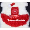 Minnie Dot Waist Baby Pettiskirt, Red Crochet Tube Top, Rose Headband 3PC Set CT68 
