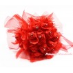 Red Sparkle Crystal Bling Rhinestone Wedding Girl Satin Bridal Bouquet C234 