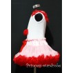 Light Pink Red Pettiskirt With White Birthday Cake Tank Top with Red Rosettes &Red Ruffles&Bow MC05 