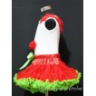 Red Green Pettiskirt With White Birthday Cake Tank Top with Red Rosettes &Red Ruffles&Bow MC10 