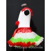 Red White Green Pettiskirt With White Birthday Cake Tank Top with Red Rosettes &Red Ruffles&Bow MC11 