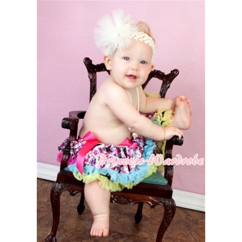 Hot Pink Rainbow Floral Fusion Baby Pettiskirt N68 