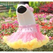 White Tank Tops with Pink Rosettes & Pink Yellow Pettiskirt M05 