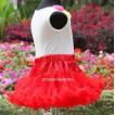 White Tank Tops with Rainbow Rosettes & Red Pettiskirt M130 