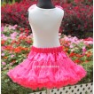 White Tank Tops with Rainbow Rosettes & Hot Pink Pettiskirt M137 