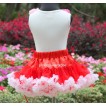 White Tank Tops with Rainbow Rosettes & Red White Pettiskirt M146 