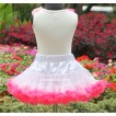 White Tank Tops with Rainbow Rosettes & White Hot Pink Pettiskirt M147 