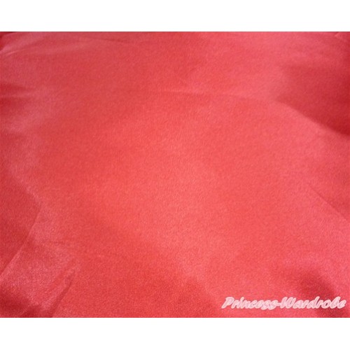 1 Yard Hot Red Solid Color Satin Fabrics HG077 