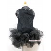 Plain Style Black Tank Top With Black Lace See Through Multi-layer Party Dress PD039 