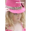 Leopard Lacing Hot Pink Jazz Hat With Hot Pink Satin Bow H597 