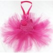 Hot Pink Crochet Tube Top with Hot Pink Knotted Tutu HT05 
