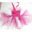 Hot Pink Crochet Tube Top with Hot Pink Green Knotted Tutu HT06 
