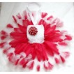 Special Style White Crochet Tube Top with Red White Knotted Tutu HT08 