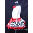 White Long Sleeves Top with Red Rosettes & Red Zebra Pettiskirt & Minnie Headband HM11 