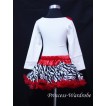 White Long Sleeves Top with Red Rosettes & Red Zebra Pettiskirt & Minnie Headband HM11 