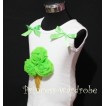 White Tank Top with Green Ice Cream and Bows TS205 
