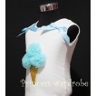 White Tank Top with Light Blue Ice Cream and Bows TS206 