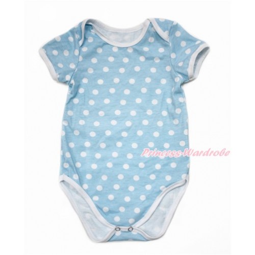 Plain Style Light Blue White Dots Baby Jumpsuit TH485 