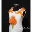 White Tank Top with Orange Ice Cream with Bows and Ruffles TS303 
