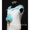 White Tank Top with Light Blue Ice Cream with Bows and Ruffles TS306 