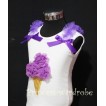 White Tank Top with Dark Purple Ice Cream with Bows and Ruffles TS308 