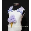 White Tank Top with Lavender Ice Cream with Bows and Ruffles TS309 