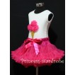 Hot Pink Pettiskirt With Hot Pink Ice Cream White Tank Top MS112 