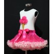 Hot Light Pink Pettiskirt With Hot Pink Ice Cream White Tank Top MS113 