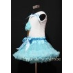 Light Blue Pettiskirt With Light Blue Ice Cream White Tank Top with Bows MS206 