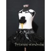 Black Pettiskirt With Black Ice Cream White Tank Top with Bows MS211 