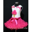 Hot Pink Pettiskirt With Hot Pink Ice Cream White Tank Top with Bows MS212 