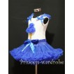 Royal Blue Pettiskirt With Royal Blue Ice Cream Tank Top with Bows and Ruffles MS307 