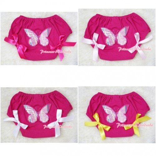 Hot Pink Bloomers & Rainbow Butterfly & Bow BL49 