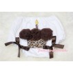 White Bloomer & Leopard Cupcake & Bow BL53 
