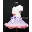 Lavender and Light Pink Pettiskirt With White Birthday Cake Short Sleeves Top with Light Pink Rosette SC15 