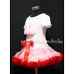 Light Pink Red Pettiskirt With White Birthday Cake Short Sleeves Top with Light Pink Rosettes SC16 
