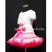 Light Pink and Hot Pink Trim Pettiskirt With White Birthday Cake Short Sleeves Top with Light Pink Rosette SC17 