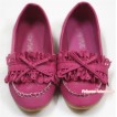 Hot Pink Leather With Ruffles Cute Bow Girl Shoes SE008 