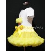 Yellow Pettiskirt With White Birthday Cake Short Sleeves Top with Yellow Rosette SC41 