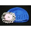Crochet Beanie Hat with Light Pink Zebra Crystal Daisy Flower pettiskirt Tutu P000251 
