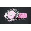 Headband match Light Pink Zebra Crystal Daisy for Pettiskirt Hair Clip P000244 
