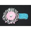 Headband match Light Pink Zebra Crystal Daisy for Pettiskirt Hair Clip P000244 